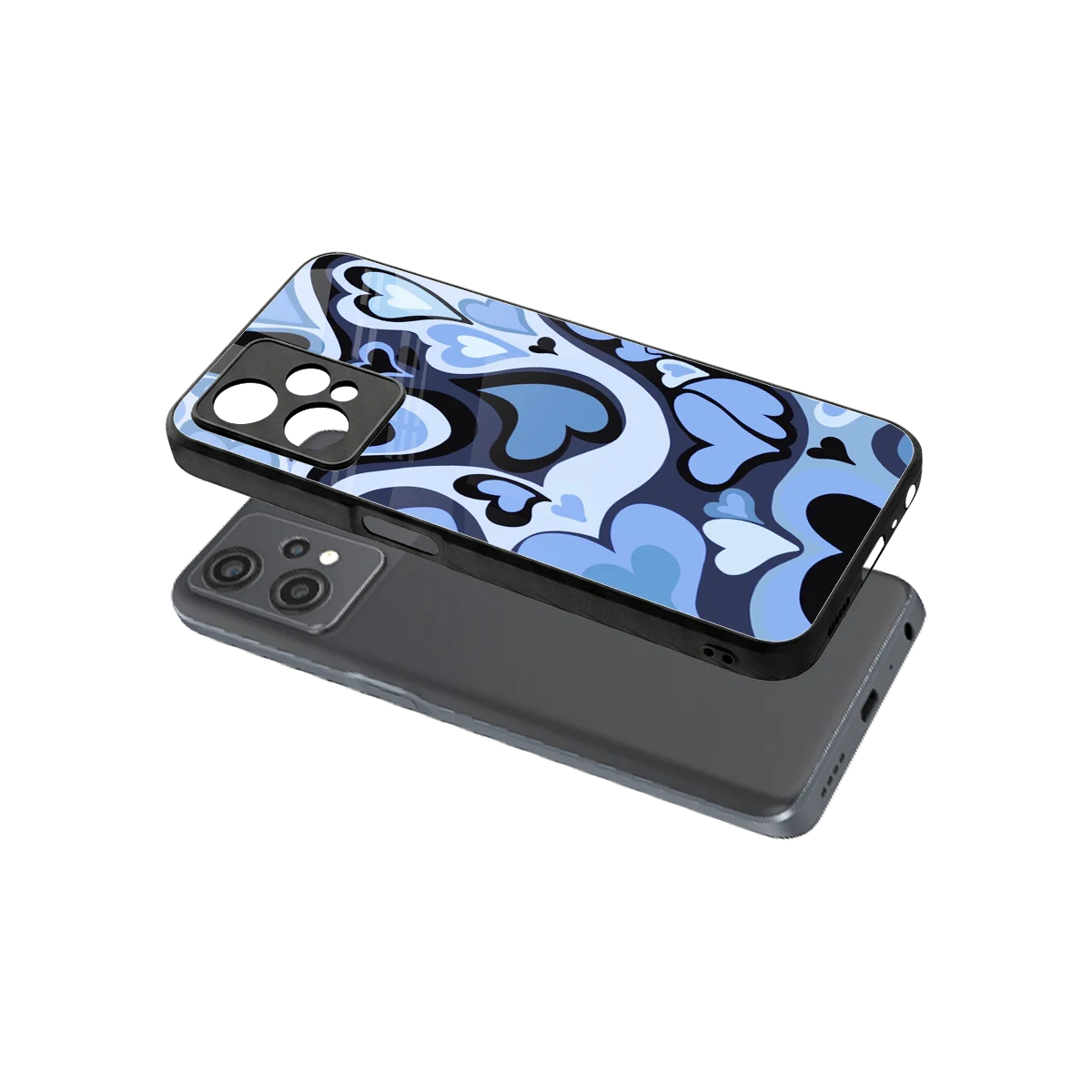 Y2K Blue Meltdown Hearts sleek oneplus nord ce 2 lite cover with tempered glass back and TPU edges