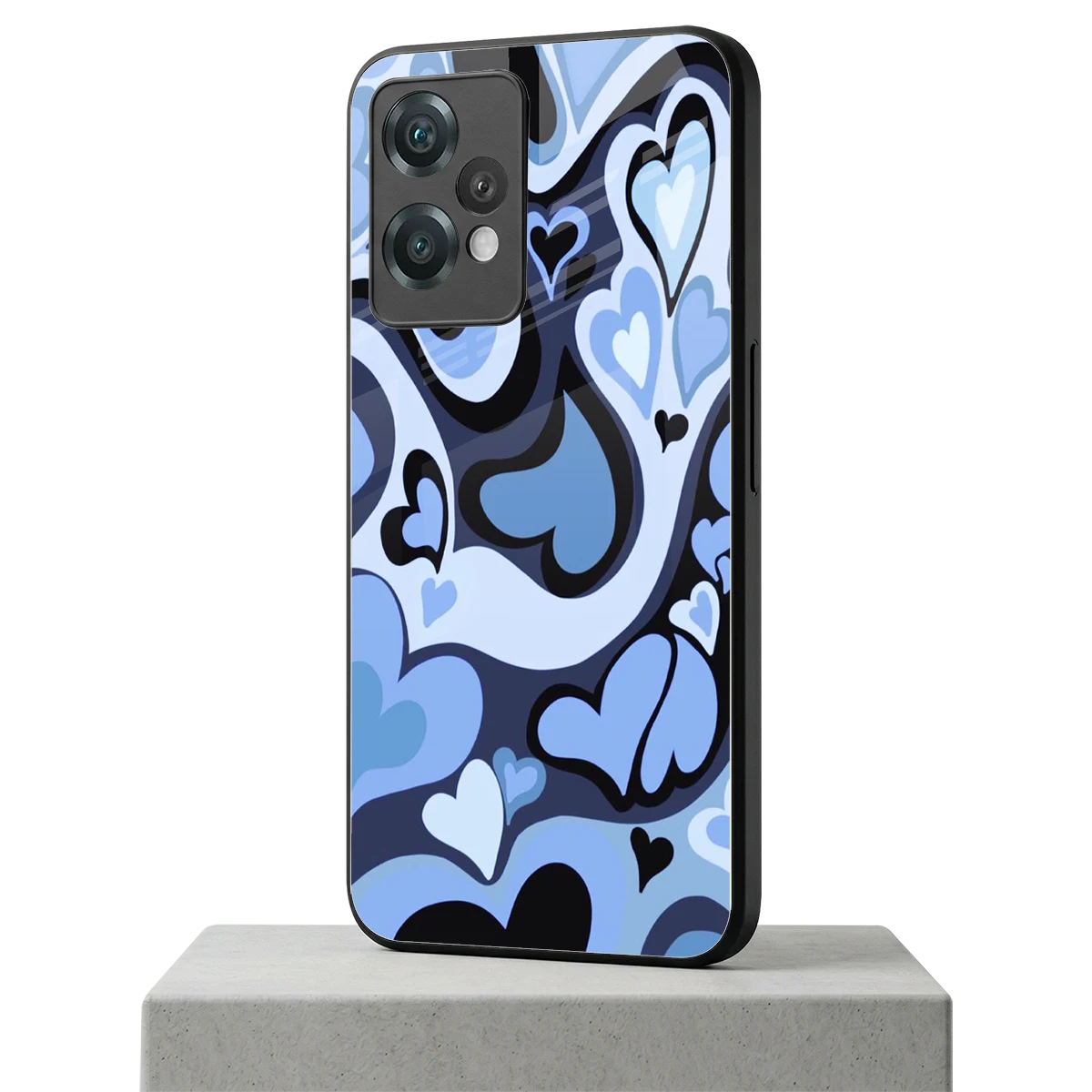 Y2K Blue Meltdown Hearts oneplus nord ce 2 lite mobile cover | shockproof glass phone case