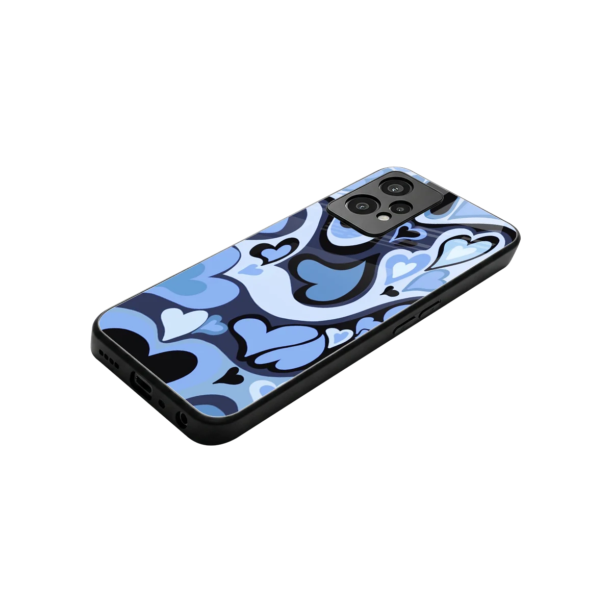 Y2K Blue Meltdown Hearts stylish phone case for oneplus nord ce 2 lite | glossy glass and slim fit