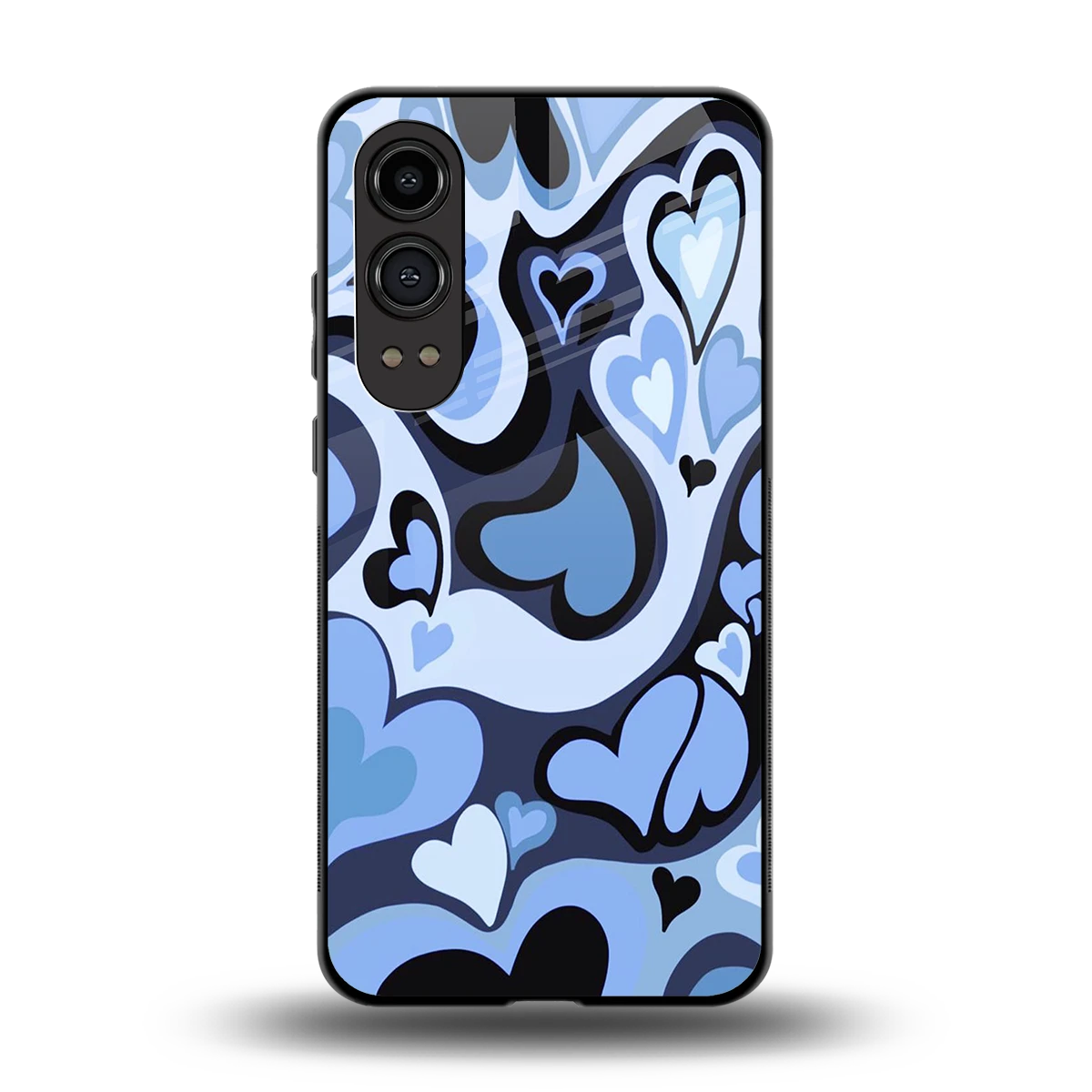 Y2K Blue Meltdown Hearts back phone cover | glass case for oneplus nord ce 4 lite