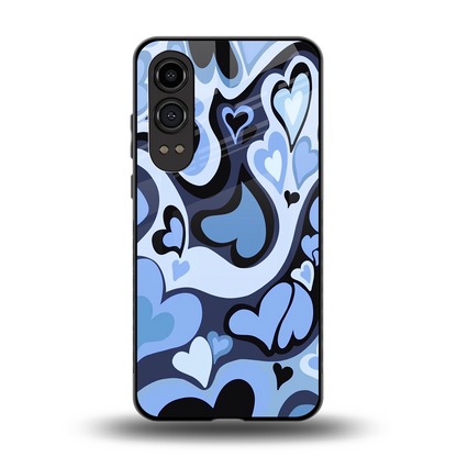 Y2K Blue Meltdown Hearts back phone cover | glass case for oneplus nord ce 4 lite