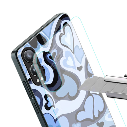Y2K Blue Meltdown Hearts stylish phone case for oneplus nord ce 4 lite | glossy glass and slim fit