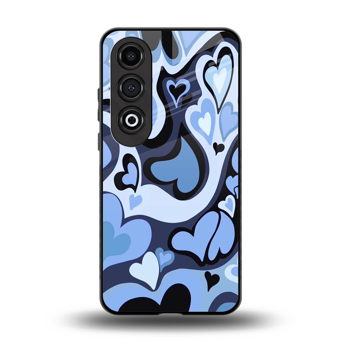 Y2K Blue Meltdown Hearts back phone cover | glass case for oneplus nord ce 4