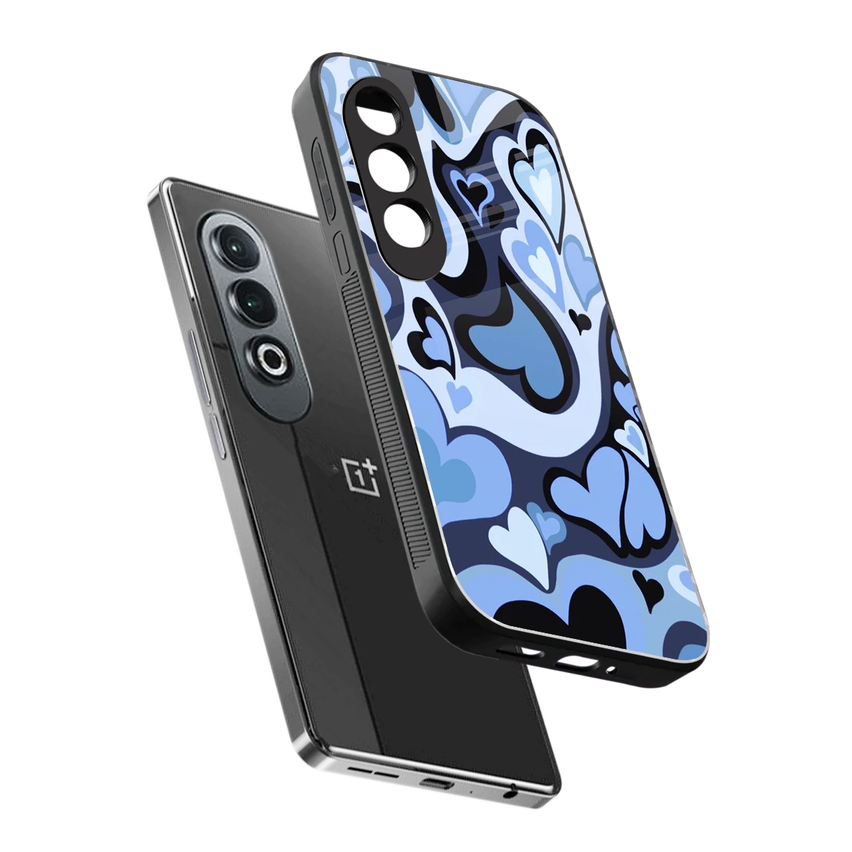 Y2K Blue Meltdown Hearts sleek oneplus nord ce 4 cover with tempered glass back and TPU edges