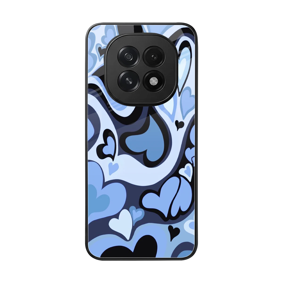 Y2K Blue Meltdown Hearts back phone cover | glass case for oppo f29 5g