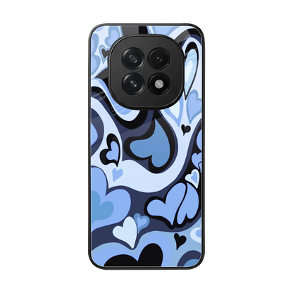 Y2K Blue Meltdown Hearts back phone cover | glass case for oppo f29 5g