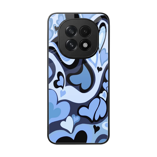 Y2K Blue Meltdown Hearts back phone cover | glass case for oppo f29 5g