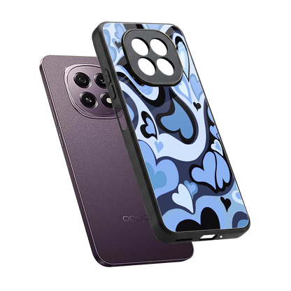 Y2K Blue Meltdown Hearts sleek oppo f29 5g cover with tempered glass back and TPU edges