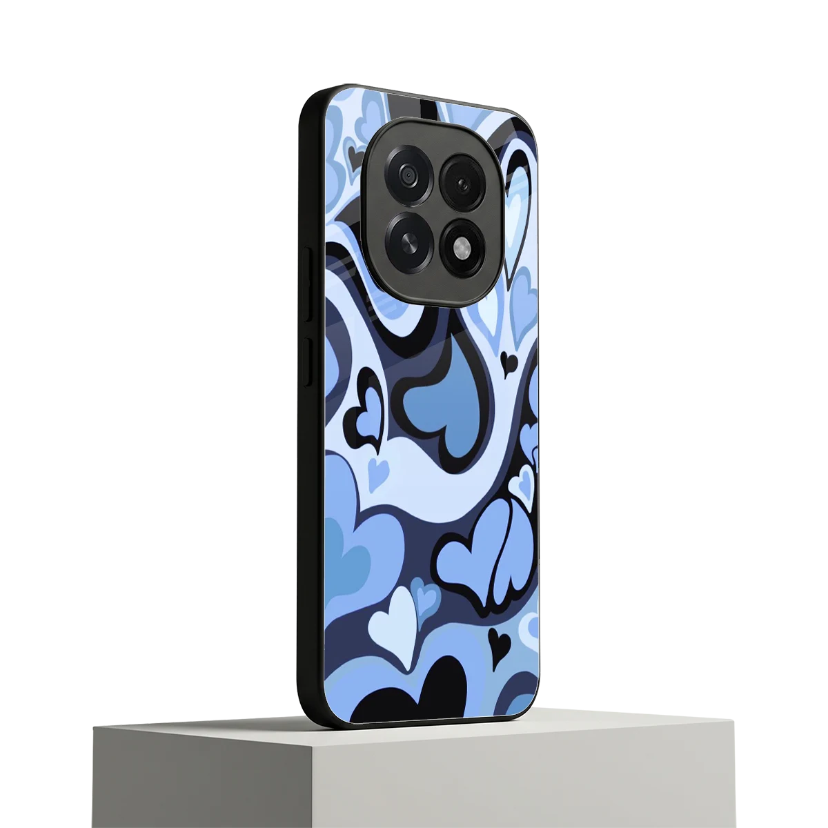 Y2K Blue Meltdown Hearts oppo f29 5g mobile cover | shockproof glass phone case