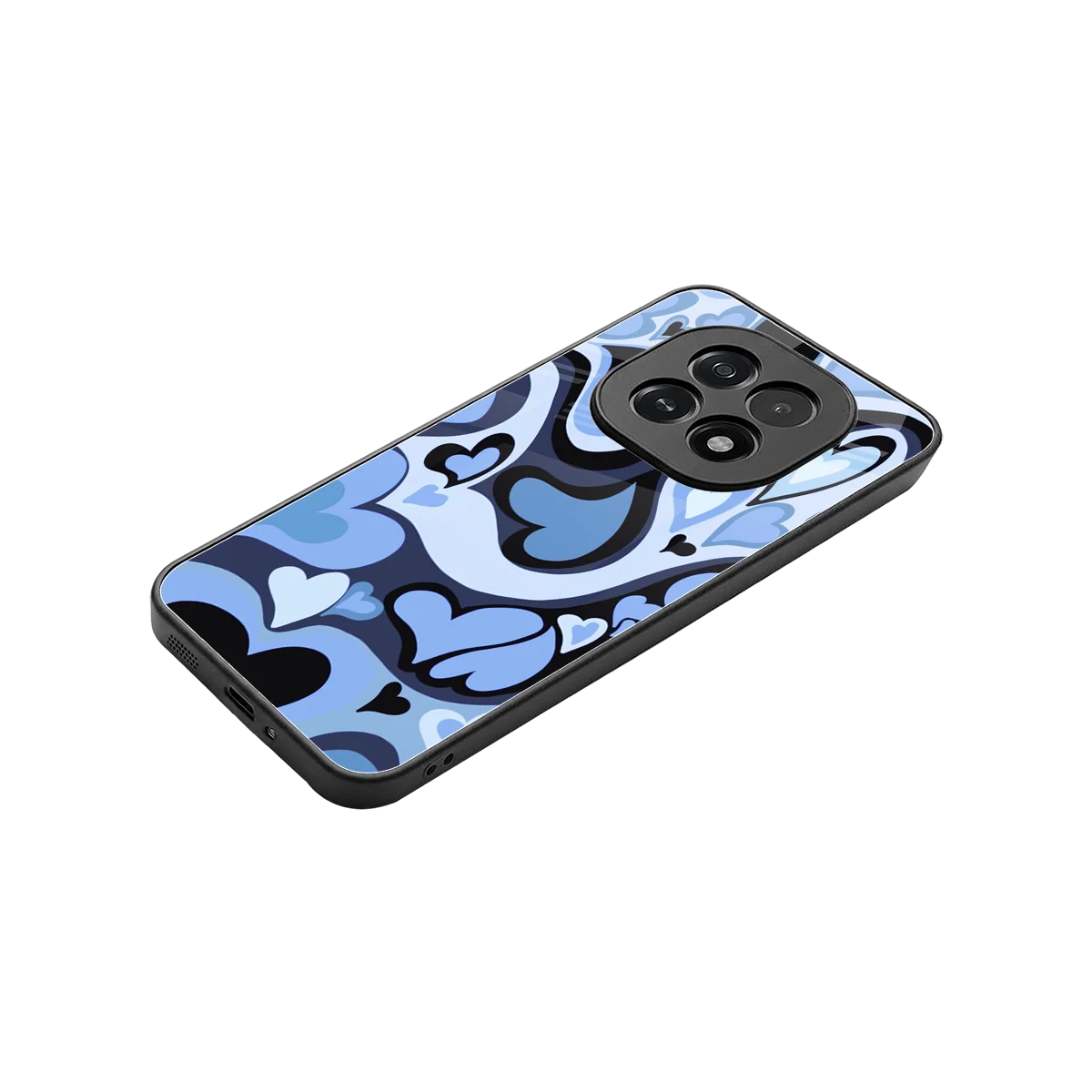 Y2K Blue Meltdown Hearts stylish phone case for oppo f29 5g | glossy glass and slim fit