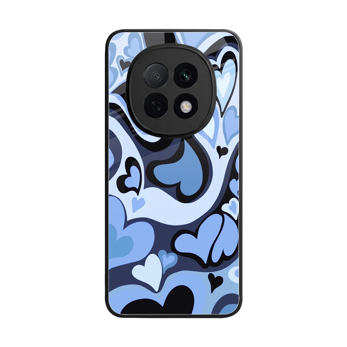 Y2K Blue Meltdown Hearts back phone cover | glass case for oppo f29 pro 5g