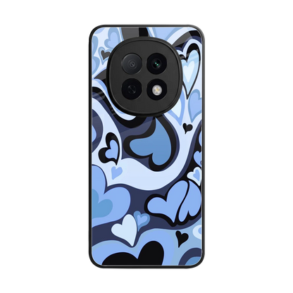 Y2K Blue Meltdown Hearts back phone cover | glass case for oppo f29 pro 5g