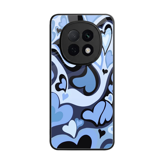 Y2K Blue Meltdown Hearts back phone cover | glass case for oppo f29 pro 5g