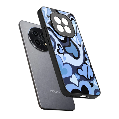 Y2K Blue Meltdown Hearts sleek oppo f29 pro 5g cover with tempered glass back and TPU edges