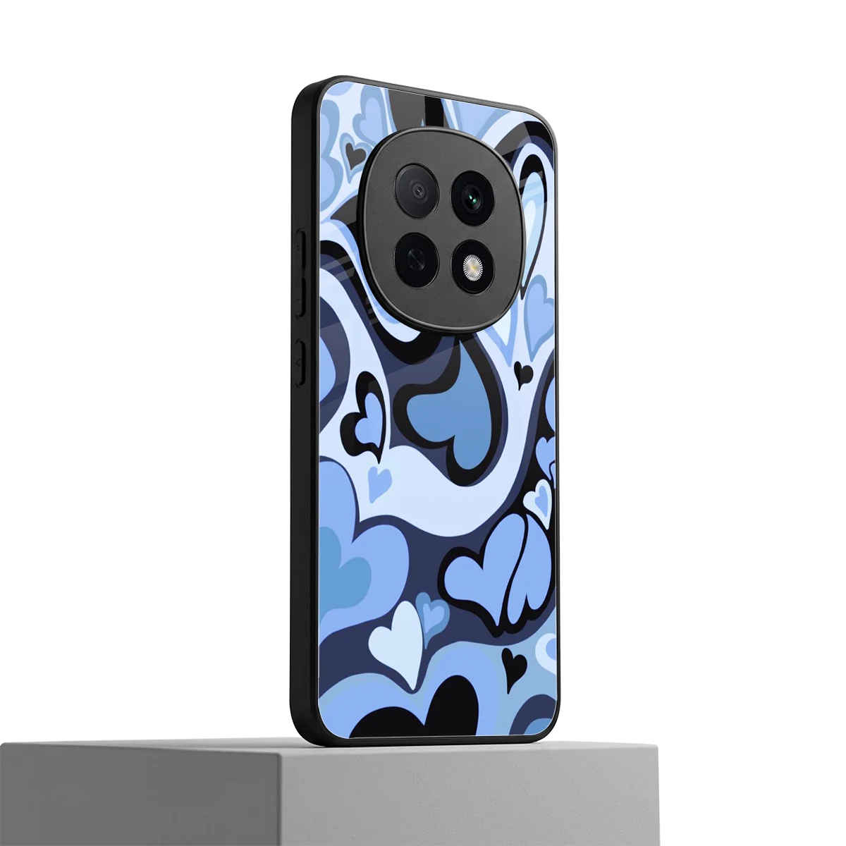 Y2K Blue Meltdown Hearts oppo f29 pro 5g mobile cover | shockproof glass phone case