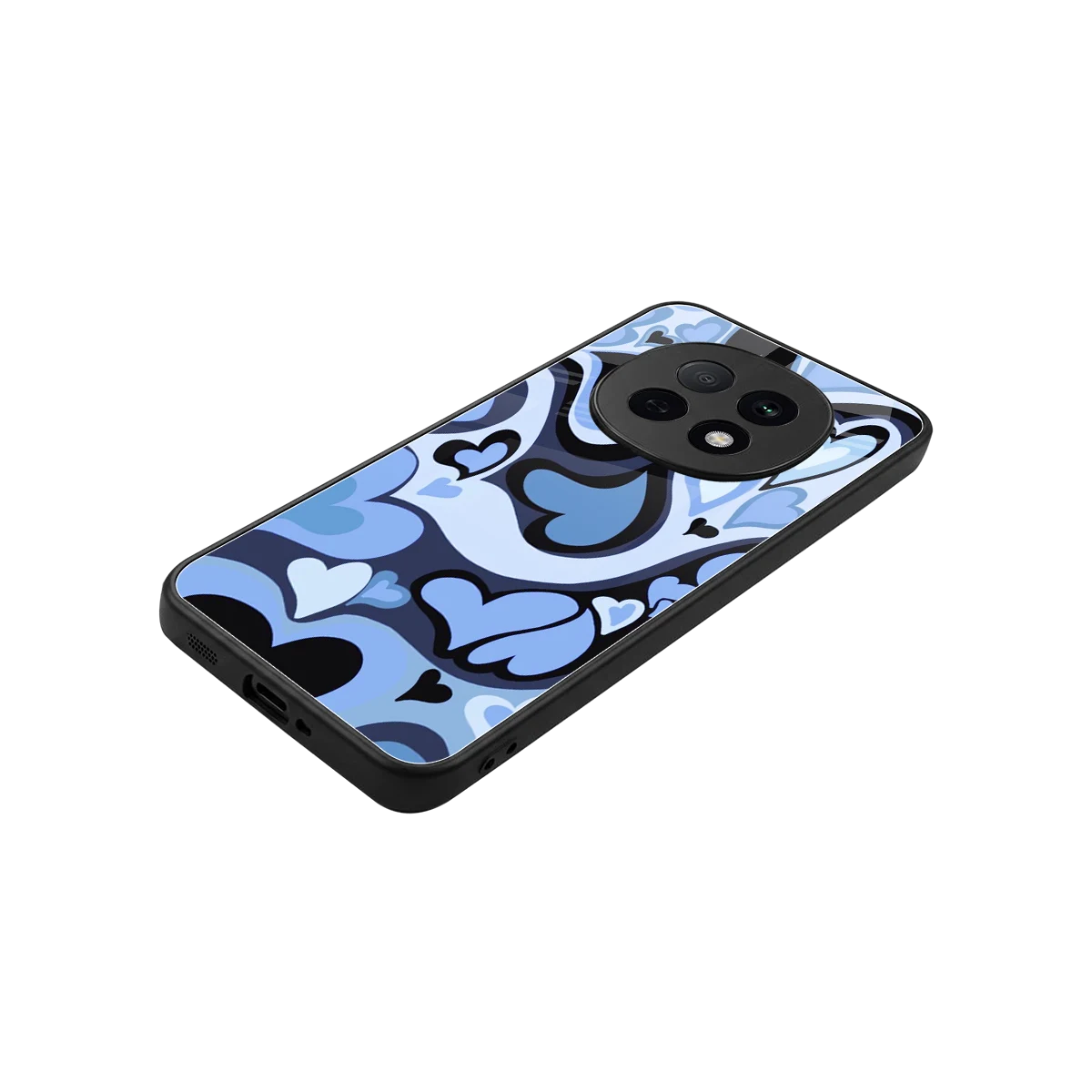 Y2K Blue Meltdown Hearts stylish phone case for oppo f29 pro 5g | glossy glass and slim fit