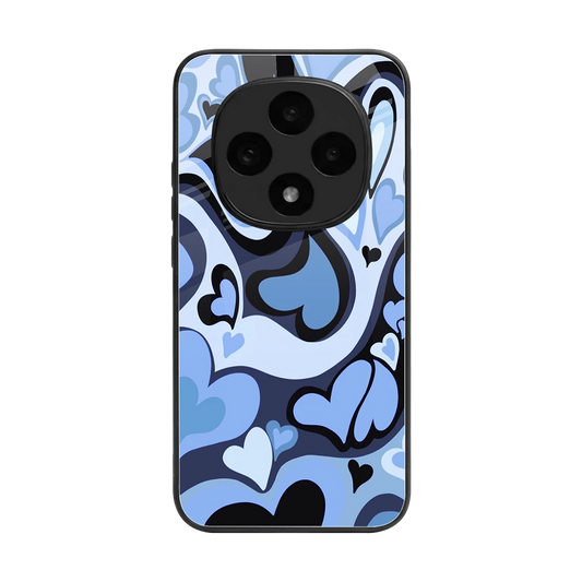 Y2K Blue Meltdown Hearts back phone cover | glass case for oppo f31 pro 5g