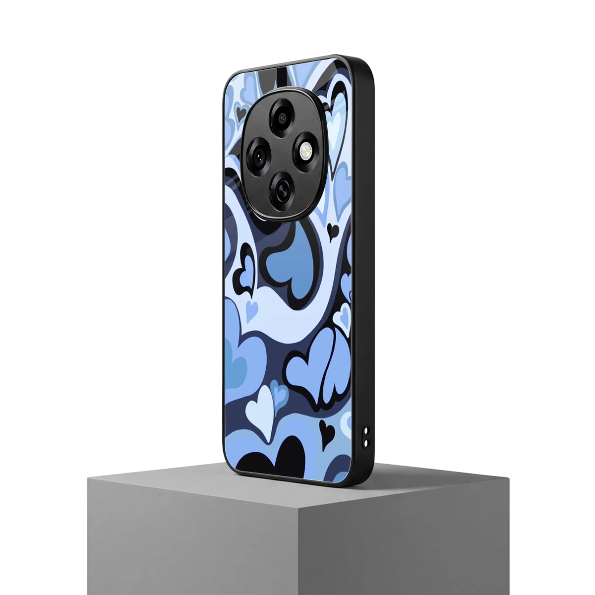 Y2K Blue Meltdown Hearts oppo f31 pro 5g mobile cover | shockproof glass phone case