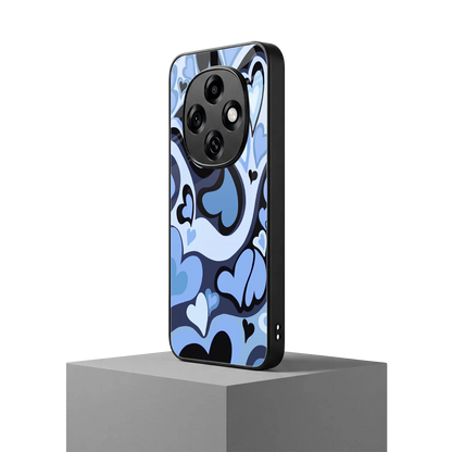 Y2K Blue Meltdown Hearts oppo f31 pro 5g mobile cover | shockproof glass phone case