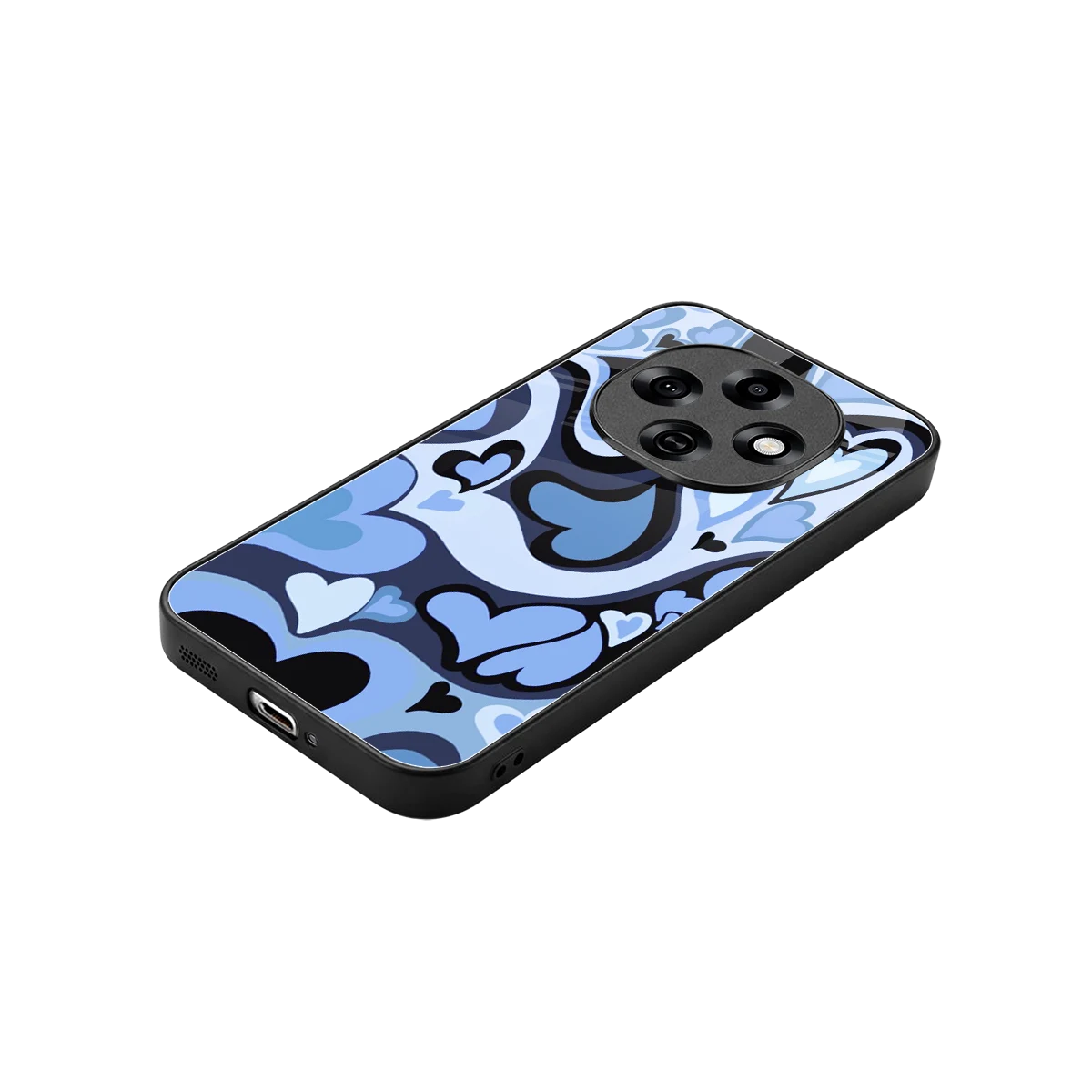 Y2K Blue Meltdown Hearts stylish phone case for oppo f31 pro 5g | glossy glass and slim fit