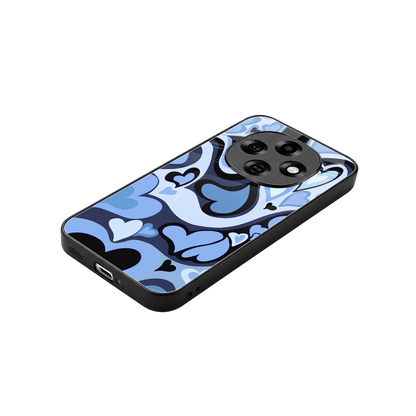 Y2K Blue Meltdown Hearts stylish phone case for oppo f31 pro 5g | glossy glass and slim fit