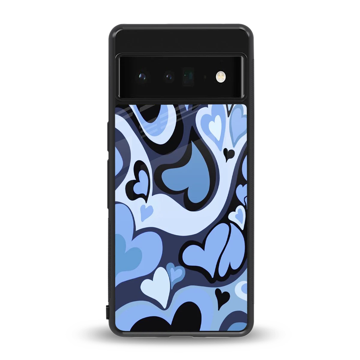 Y2K Blue Meltdown Hearts back phone cover | glass case for google pixel 6 pro