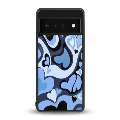 Y2K Blue Meltdown Hearts back phone cover | glass case for google pixel 6 pro