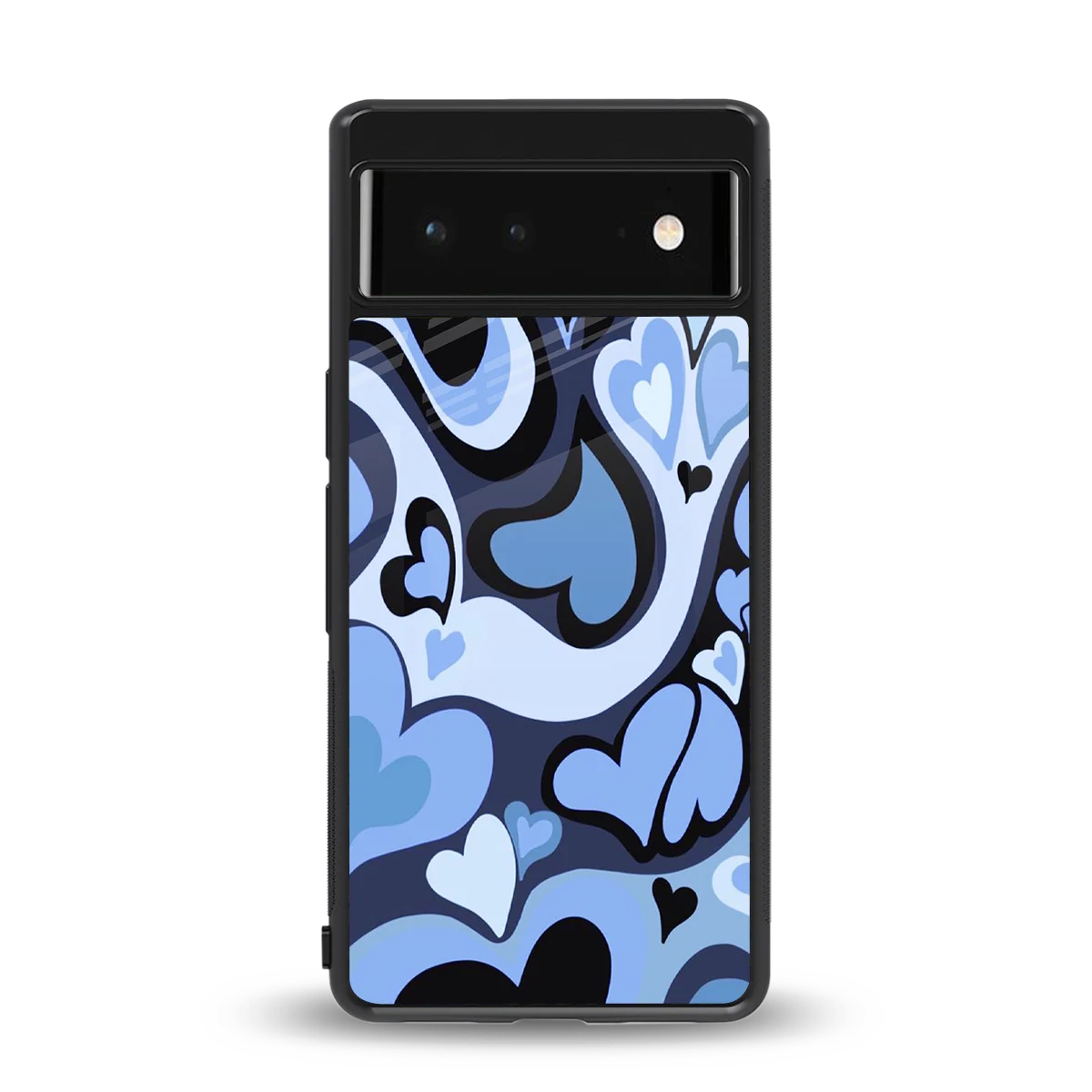 Y2K Blue Meltdown Hearts back phone cover | glass case for google pixel 6a