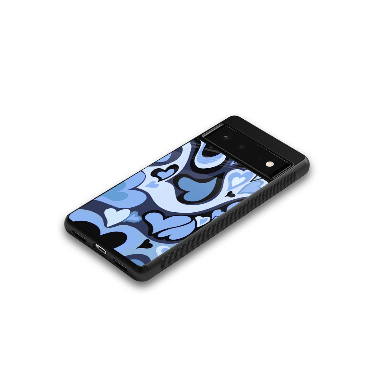 Y2K Blue Meltdown Hearts google pixel 6a mobile cover | shockproof glass phone case