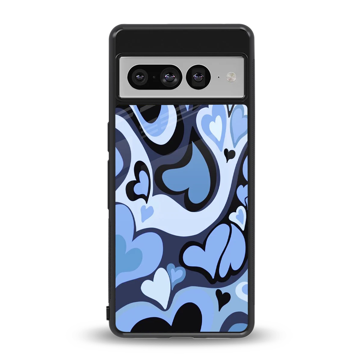 Y2K Blue Meltdown Hearts back phone cover | glass case for google pixel 7 pro