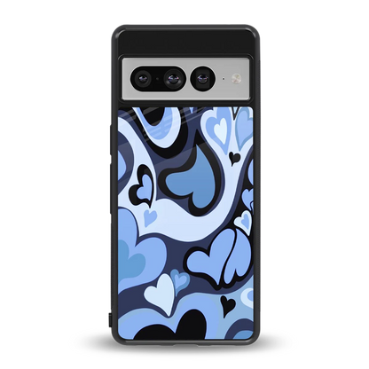 Y2K Blue Meltdown Hearts back phone cover | glass case for google pixel 7 pro