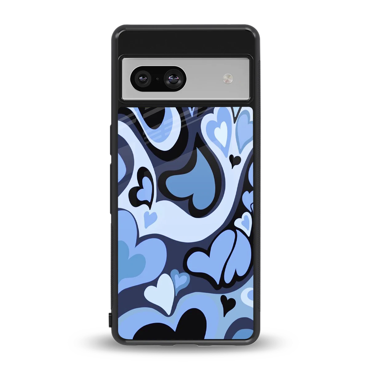 Y2K Blue Meltdown Hearts back phone cover | glass case for google pixel 7a