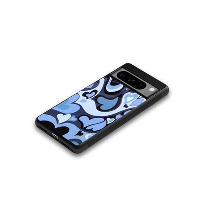Y2K Blue Meltdown Hearts google pixel 8 pro mobile cover | shockproof glass phone case
