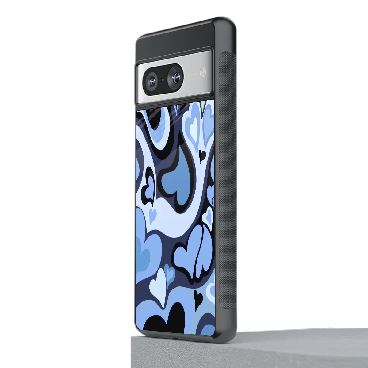 Y2K Blue Meltdown Hearts stylish phone case for google pixel 8 | glossy glass and slim fit