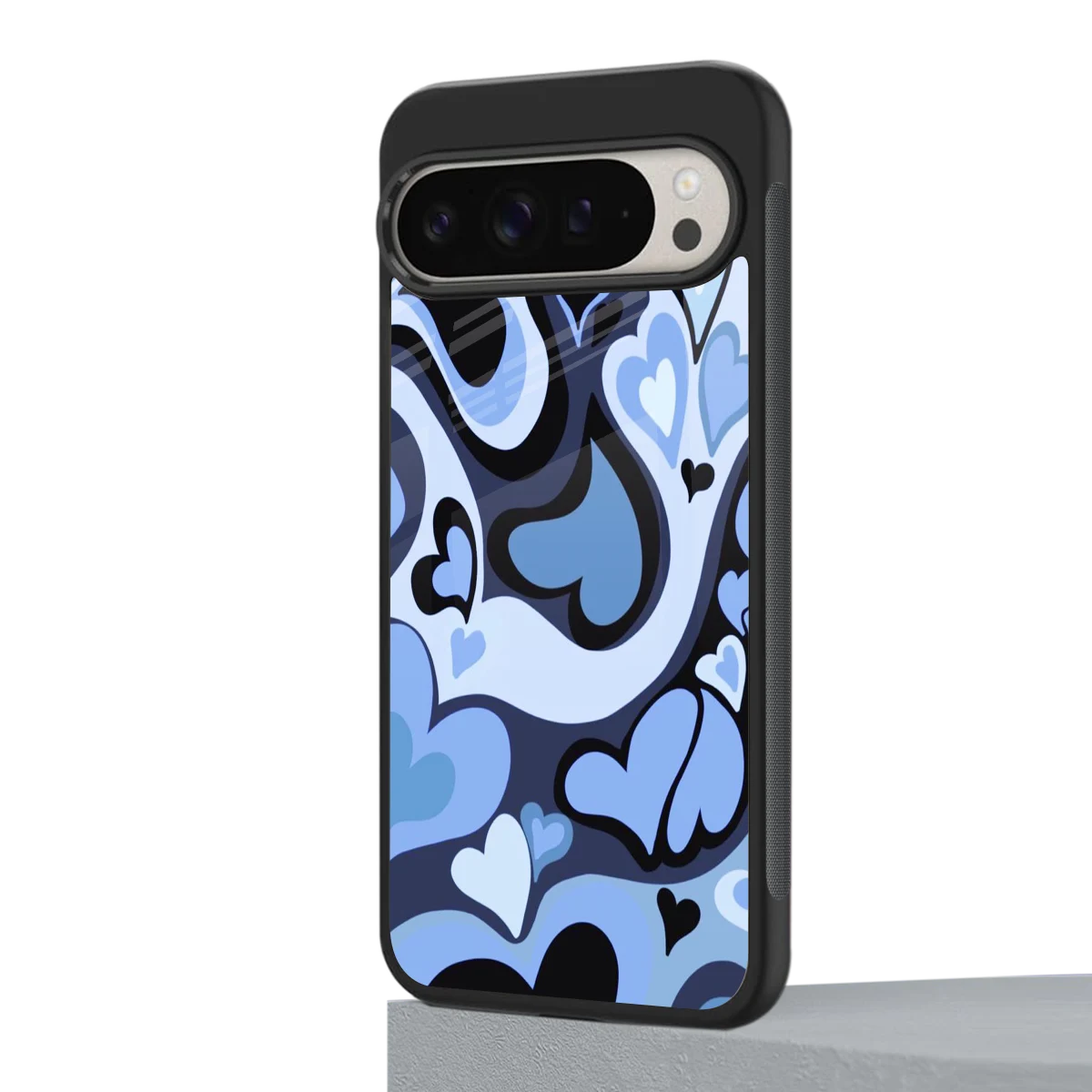 Y2K Blue Meltdown Hearts google pixel 9 pro mobile cover | shockproof glass phone case