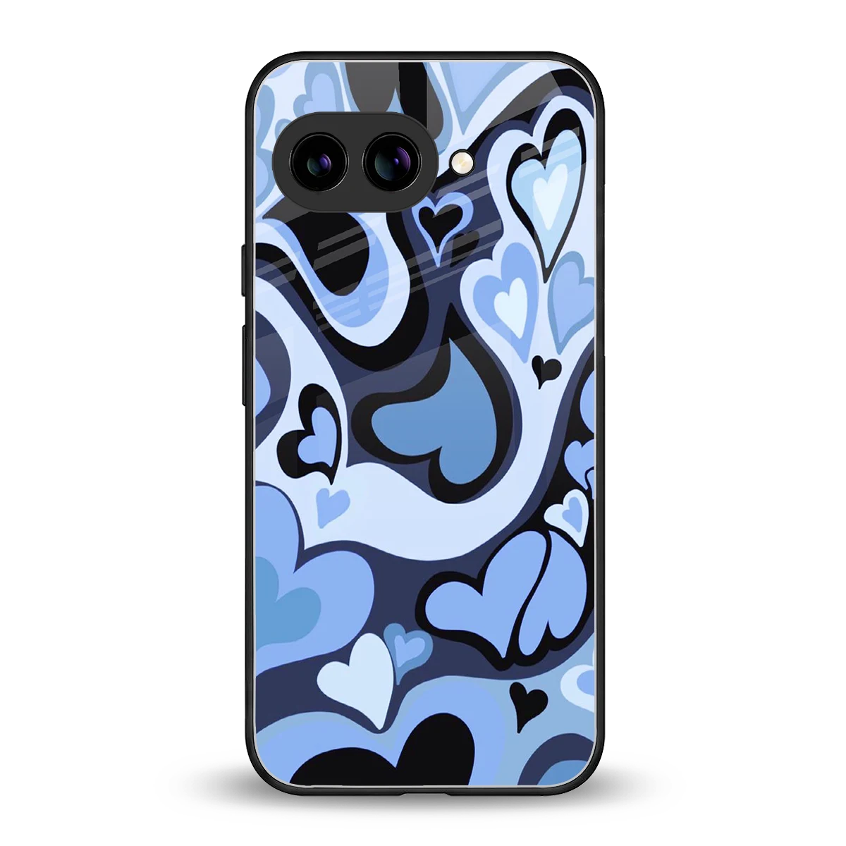 Y2K Blue Meltdown Hearts back phone cover | glass case for google pixel 10a
