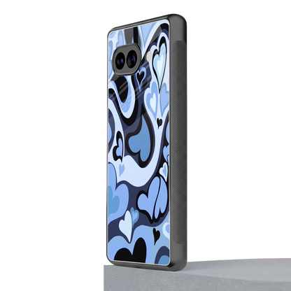Y2K Blue Meltdown Hearts google pixel 10a mobile cover | shockproof glass phone case