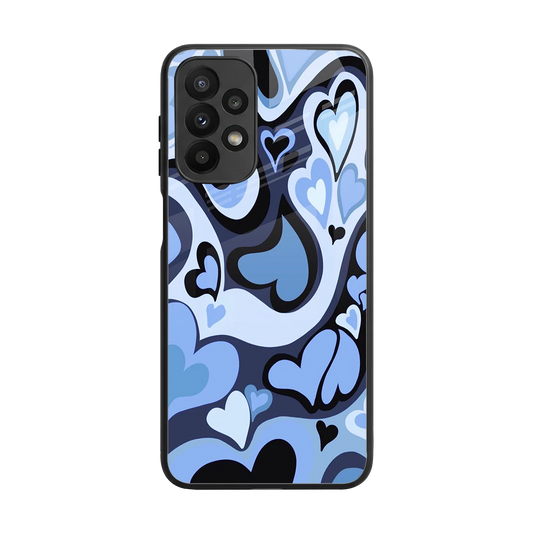 Y2K Blue Meltdown Hearts back phone cover | glass case for samsung galaxy a23