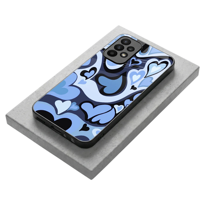 Y2K Blue Meltdown Hearts stylish phone case for samsung galaxy a23 | glossy glass and slim fit