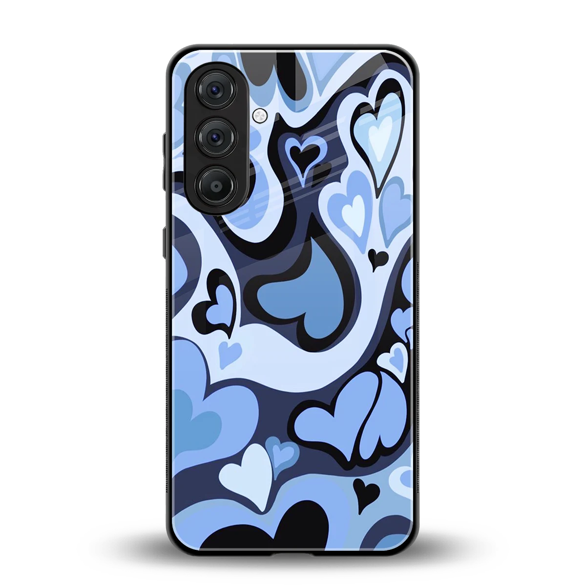 Y2K Blue Meltdown Hearts back phone cover | glass case for samsung galaxy a37 5g