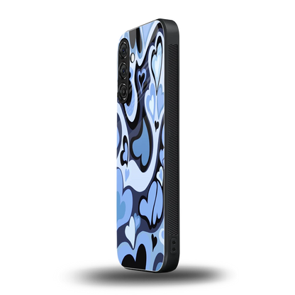 Y2K Blue Meltdown Hearts samsung galaxy a37 5g mobile cover | shockproof glass phone case