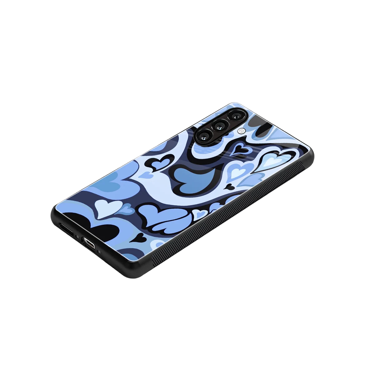 Y2K Blue Meltdown Hearts stylish phone case for samsung galaxy a37 5g | glossy glass and slim fit