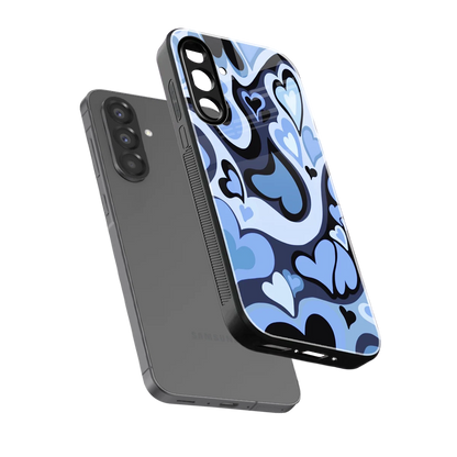 Y2K Blue Meltdown Hearts sleek samsung galaxy a37 5g cover with tempered glass back and TPU edges