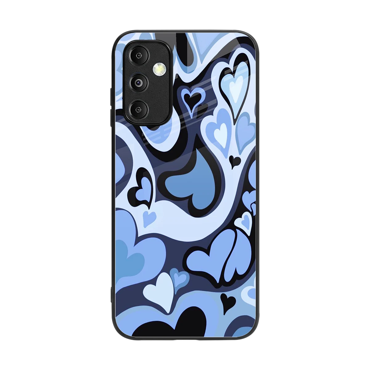 Y2K Blue Meltdown Hearts back phone cover | glass case for samsung galaxy m14 5g