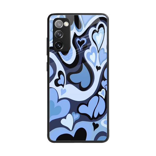 Y2K Blue Meltdown Hearts back phone cover | glass case for samsung galaxy s20 fe