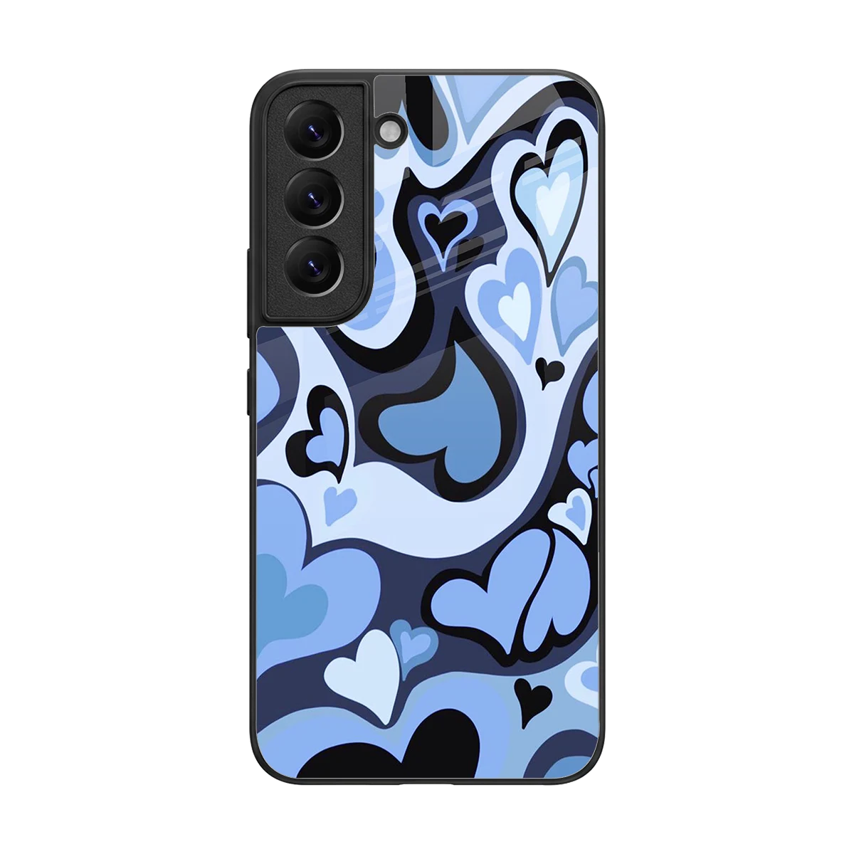 Y2K Blue Meltdown Hearts back phone cover | glass case for samsung galaxy s22