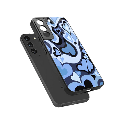 Y2K Blue Meltdown Hearts sleek samsung galaxy s22 cover with tempered glass back and TPU edges