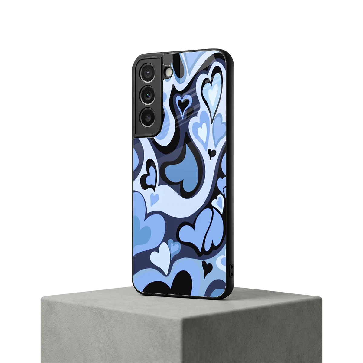 Y2K Blue Meltdown Hearts samsung galaxy s22 mobile cover | shockproof glass phone case