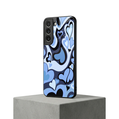 Y2K Blue Meltdown Hearts samsung galaxy s22 mobile cover | shockproof glass phone case