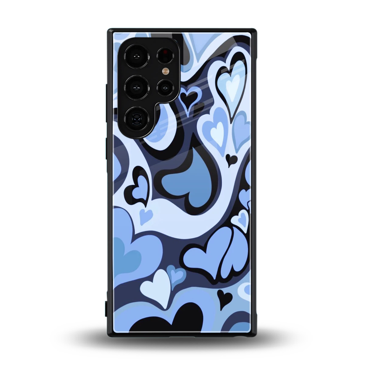 Y2K Blue Meltdown Hearts back phone cover | glass case for samsung galaxy s24 ultra